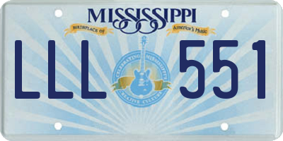 MS license plate LLL551