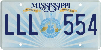 MS license plate LLL554