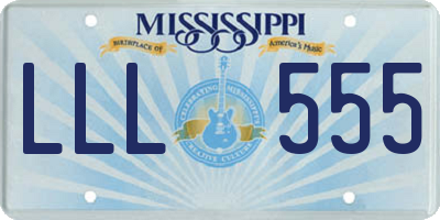 MS license plate LLL555