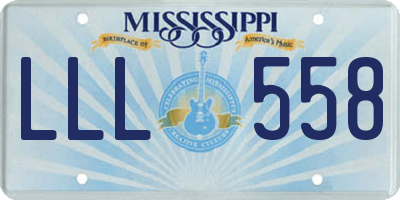 MS license plate LLL558