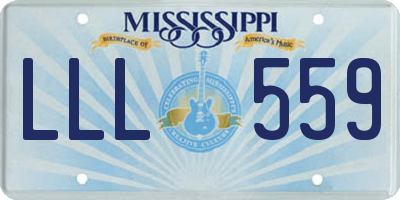 MS license plate LLL559