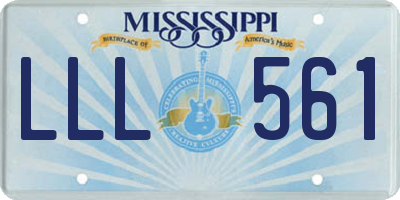 MS license plate LLL561