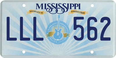 MS license plate LLL562