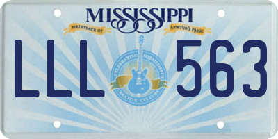 MS license plate LLL563