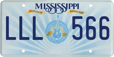 MS license plate LLL566
