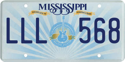MS license plate LLL568
