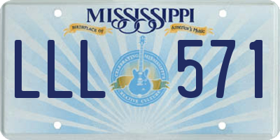 MS license plate LLL571