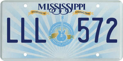 MS license plate LLL572