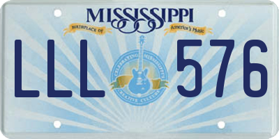 MS license plate LLL576