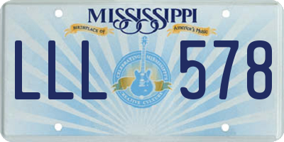 MS license plate LLL578