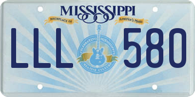 MS license plate LLL580