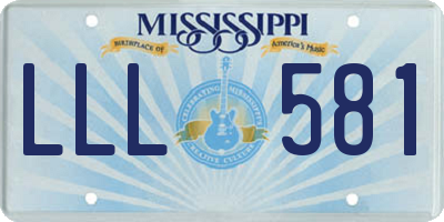MS license plate LLL581