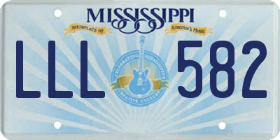 MS license plate LLL582