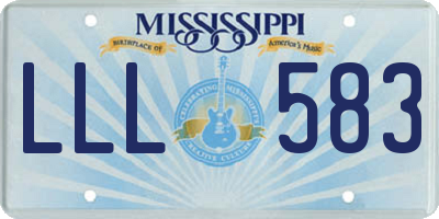 MS license plate LLL583