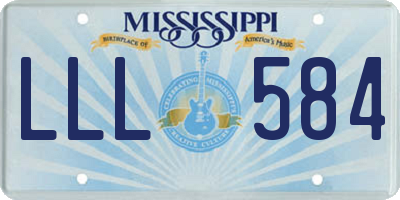 MS license plate LLL584