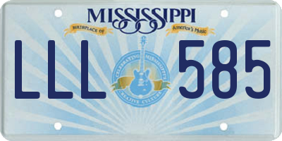 MS license plate LLL585