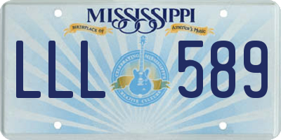 MS license plate LLL589