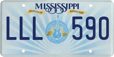 MS license plate LLL590