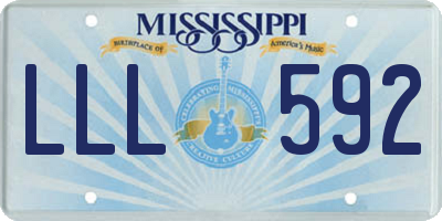 MS license plate LLL592