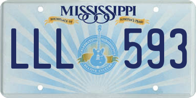 MS license plate LLL593