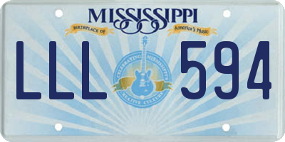 MS license plate LLL594