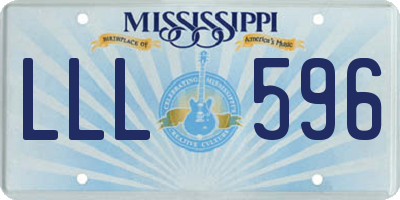 MS license plate LLL596