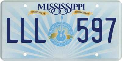 MS license plate LLL597