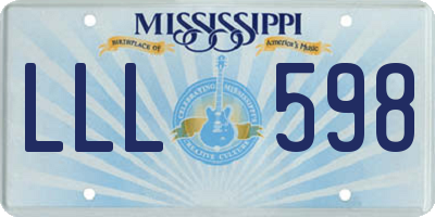 MS license plate LLL598