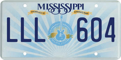 MS license plate LLL604