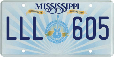 MS license plate LLL605
