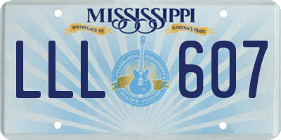 MS license plate LLL607