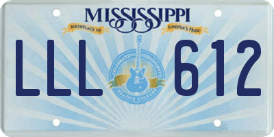 MS license plate LLL612