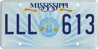 MS license plate LLL613
