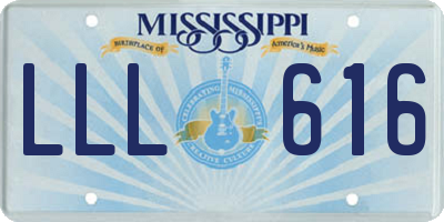 MS license plate LLL616