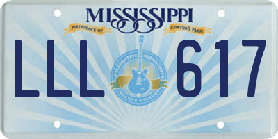 MS license plate LLL617