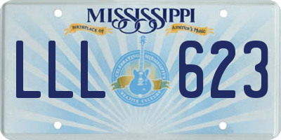 MS license plate LLL623