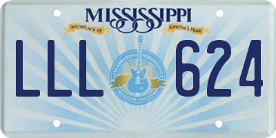 MS license plate LLL624