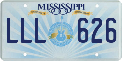 MS license plate LLL626
