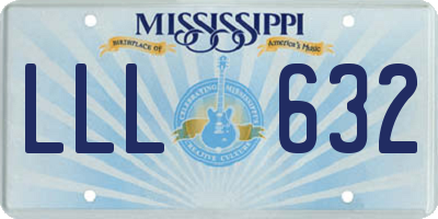 MS license plate LLL632
