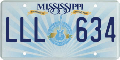 MS license plate LLL634