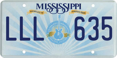 MS license plate LLL635