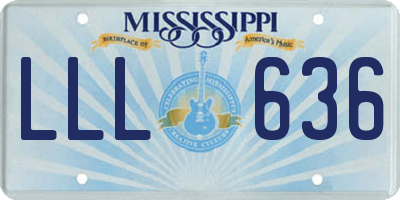 MS license plate LLL636