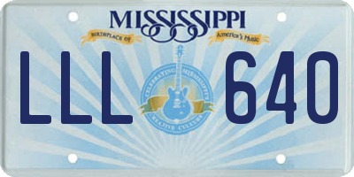 MS license plate LLL640