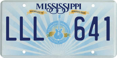 MS license plate LLL641