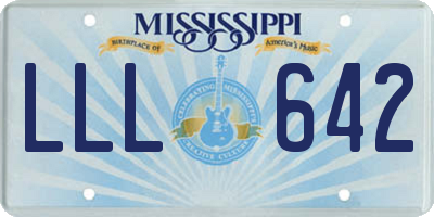 MS license plate LLL642