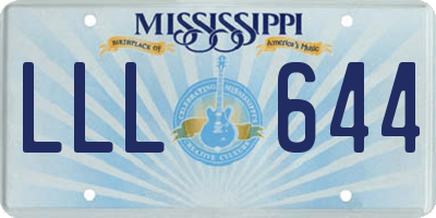 MS license plate LLL644