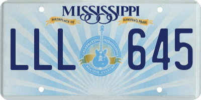 MS license plate LLL645