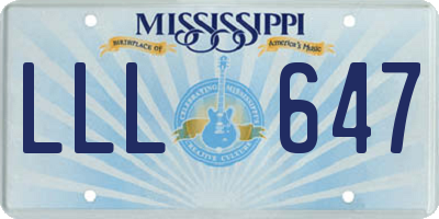 MS license plate LLL647