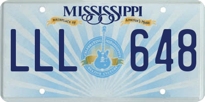 MS license plate LLL648
