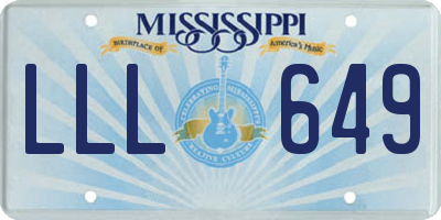 MS license plate LLL649